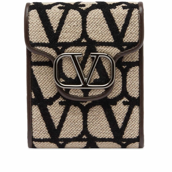 Photo: Valentino Men's V Logo Wallet in Natural/Nero/Fondant