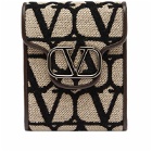Valentino Men's V Logo Wallet in Natural/Nero/Fondant