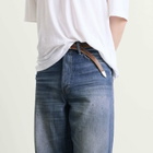Acne Studios Men's 1981 Trafalgar Wash Wide Leg Jeans in Mid Blue