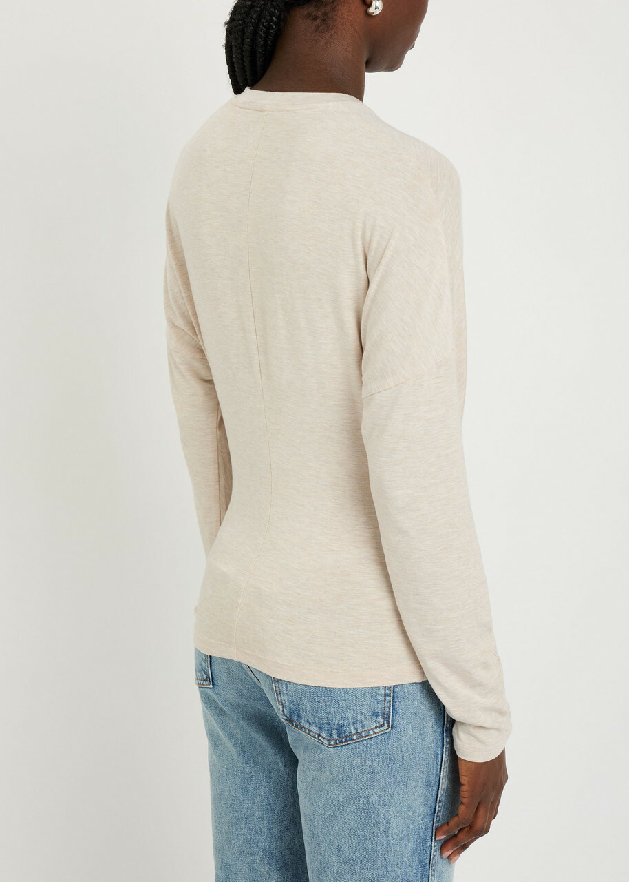 Vince Draped Stretch-jersey top Off White