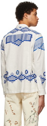 Bode White & Blue Mosaic Shirt