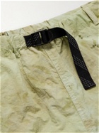 John Elliott - Belted Tie-Dyed Crinkled-Shell Shorts - Green