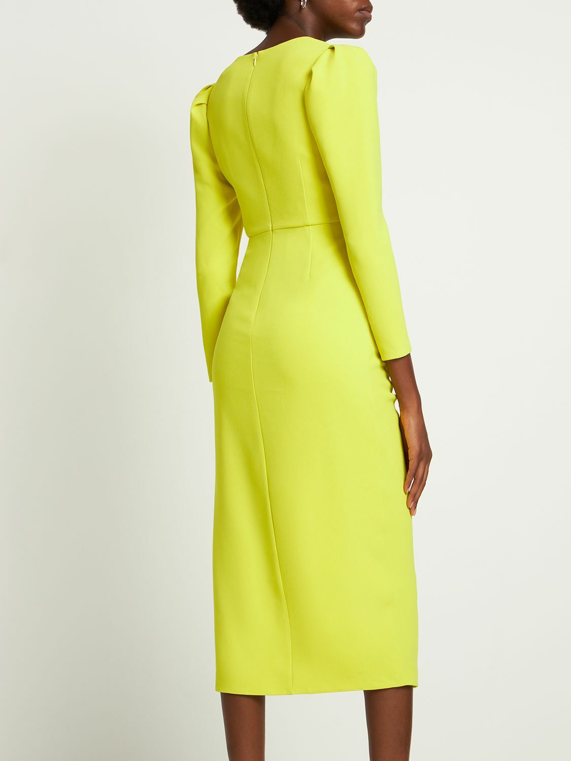 SELF-PORTRAIT - Ruched Crepe Midi Dress Self-Portrait