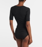 Calvin Klein Collection Ribbed-knit cotton-blend top