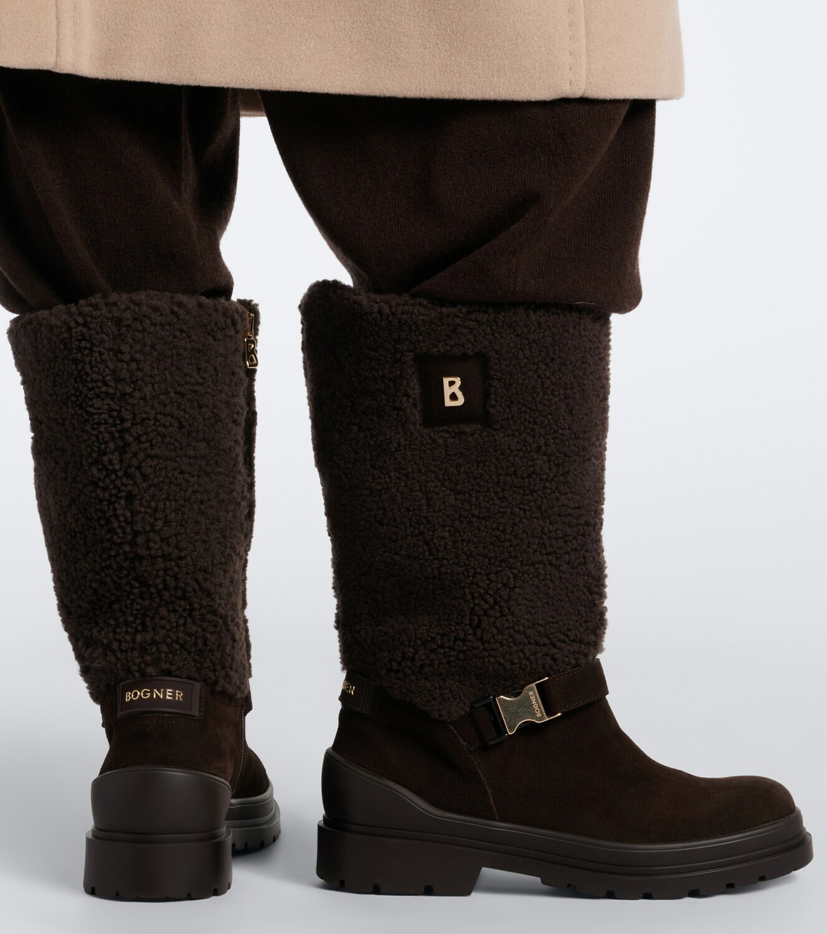 Bogner St. Moritz suede and shearling boots