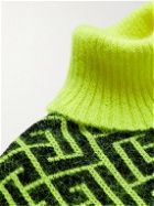 Balmain - Logo-Intarsia Wool-Blend Rollneck Sweater - Yellow
