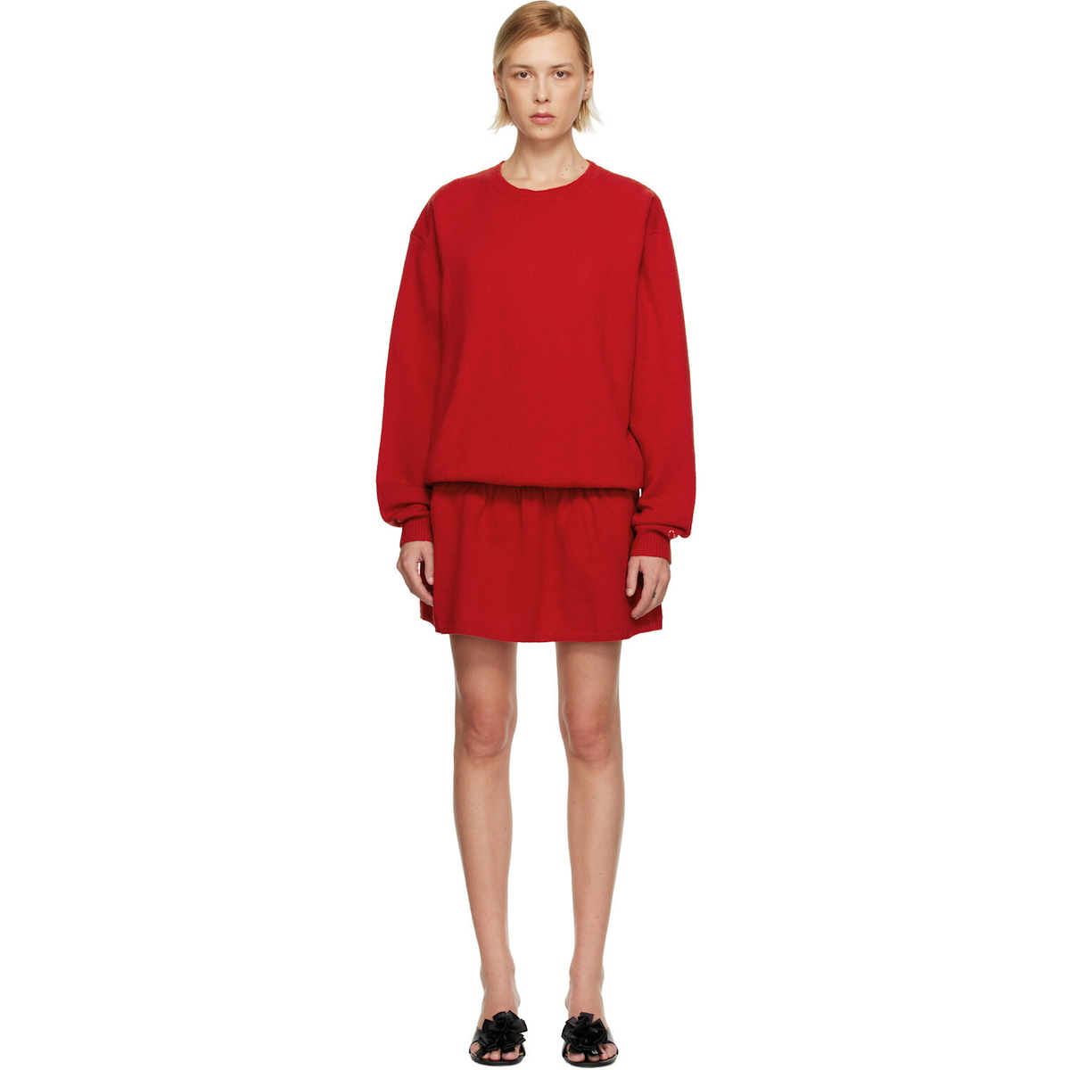Sandy Liang Red Kazia Knit Minidress