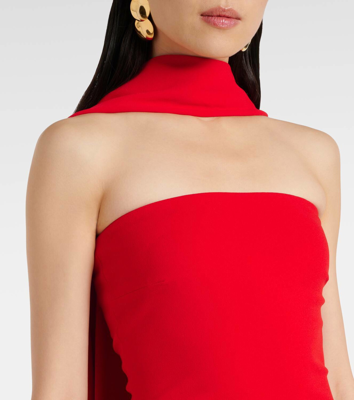 Solace London Ainhoa caped crêpe gown