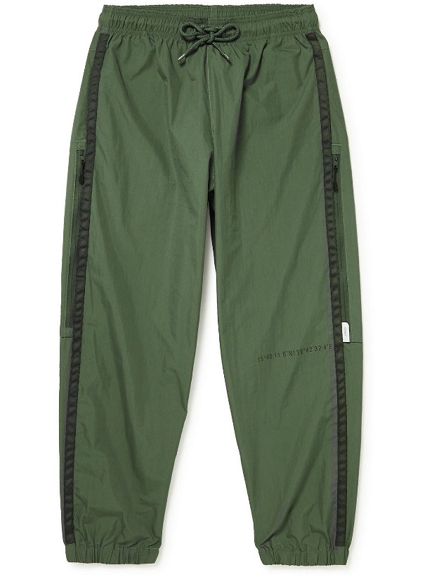 Photo: WTAPS - Straight-Leg Grosgrain-Trimmed Cotton-Blend Shell Sweatpants - Green