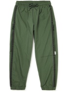 WTAPS - Straight-Leg Grosgrain-Trimmed Cotton-Blend Shell Sweatpants - Green