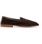 Edward Green - Polperro Suede Penny Loafers - Brown