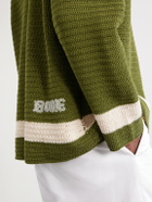 BODE - Marsh Striped Crocheted Cotton Shirt - Green