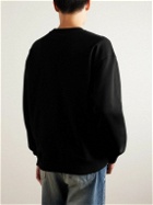 KENZO - Logo-Appliquéd Embroidered Cotton-Jersey Sweatshirt - Black