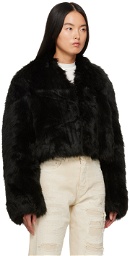Heron Preston Black Hook-Eyre Faux-Fur Jacket