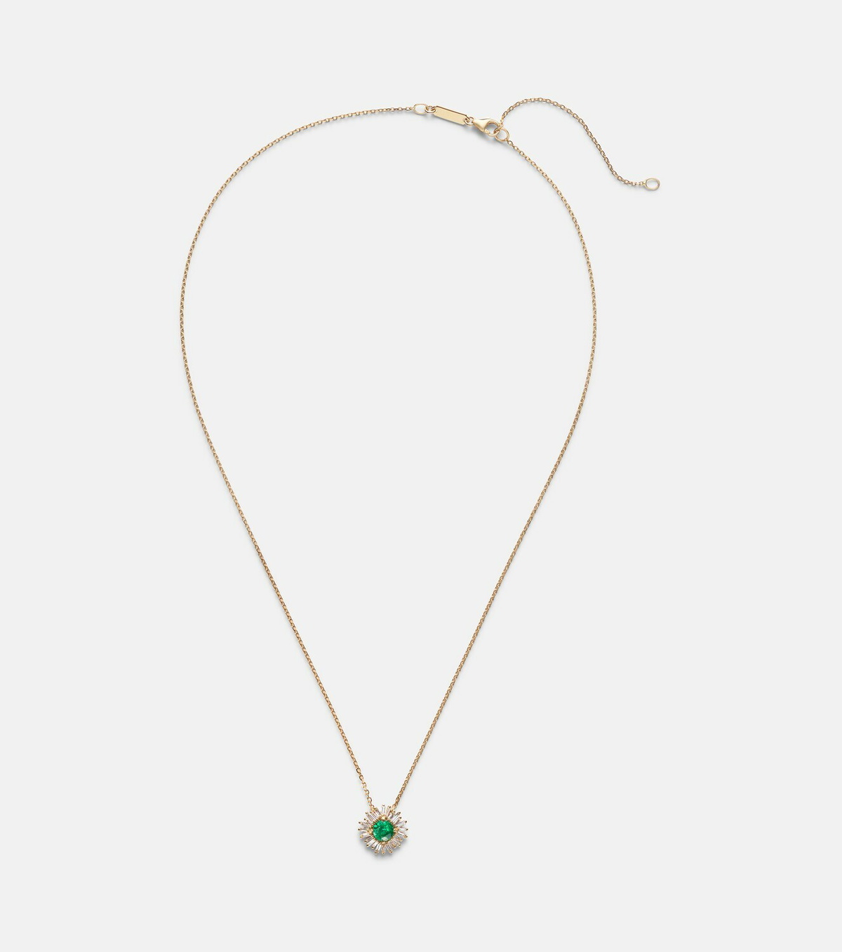 Suzanne Kalan One Of A Kind 18kt gold necklace with emerald and diamonds