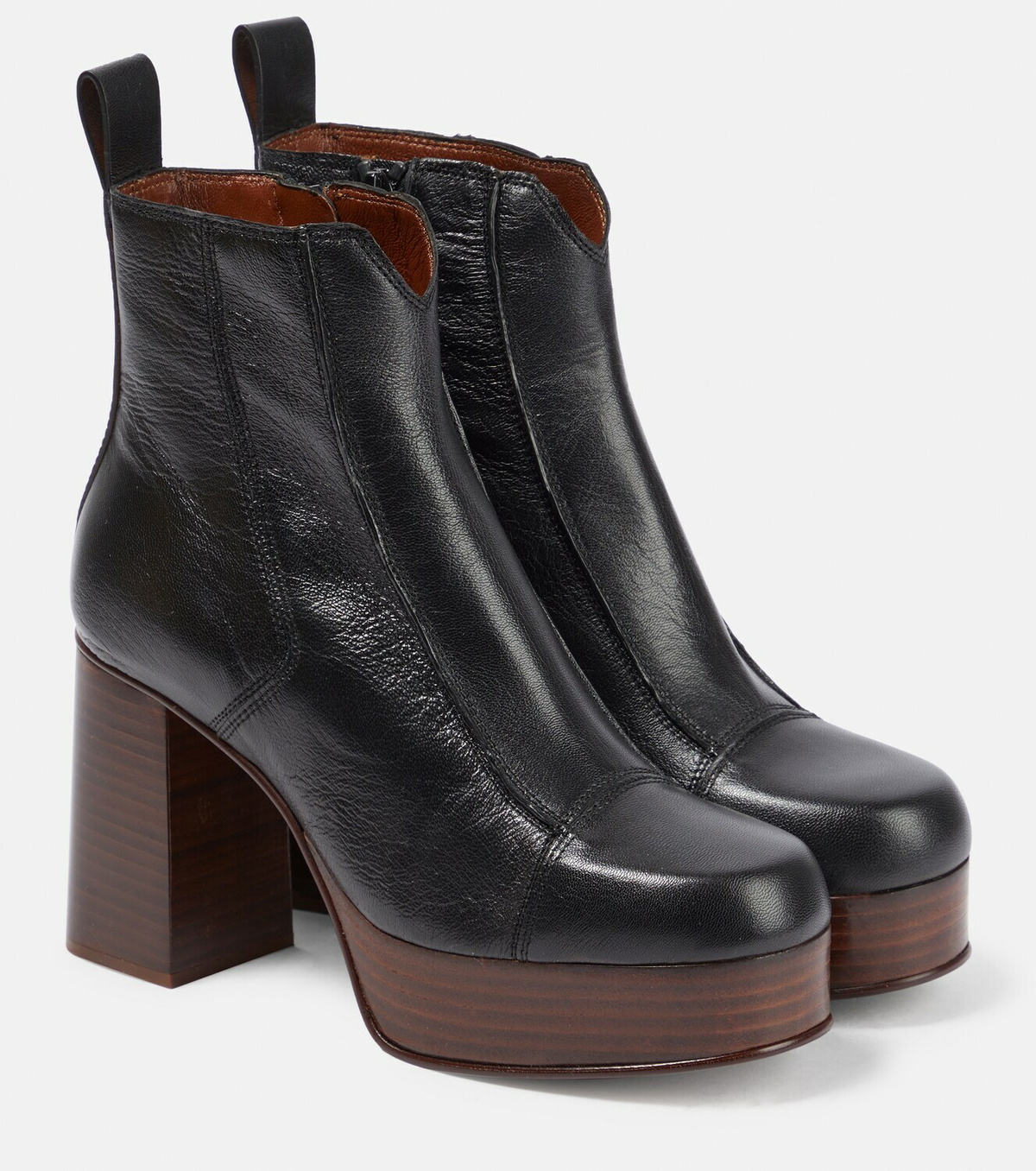 See By Chloe Hazel leather platform ankle boots See by Chloe