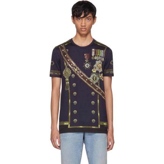 Photo: Dolce and Gabbana Navy Knight T-Shirt