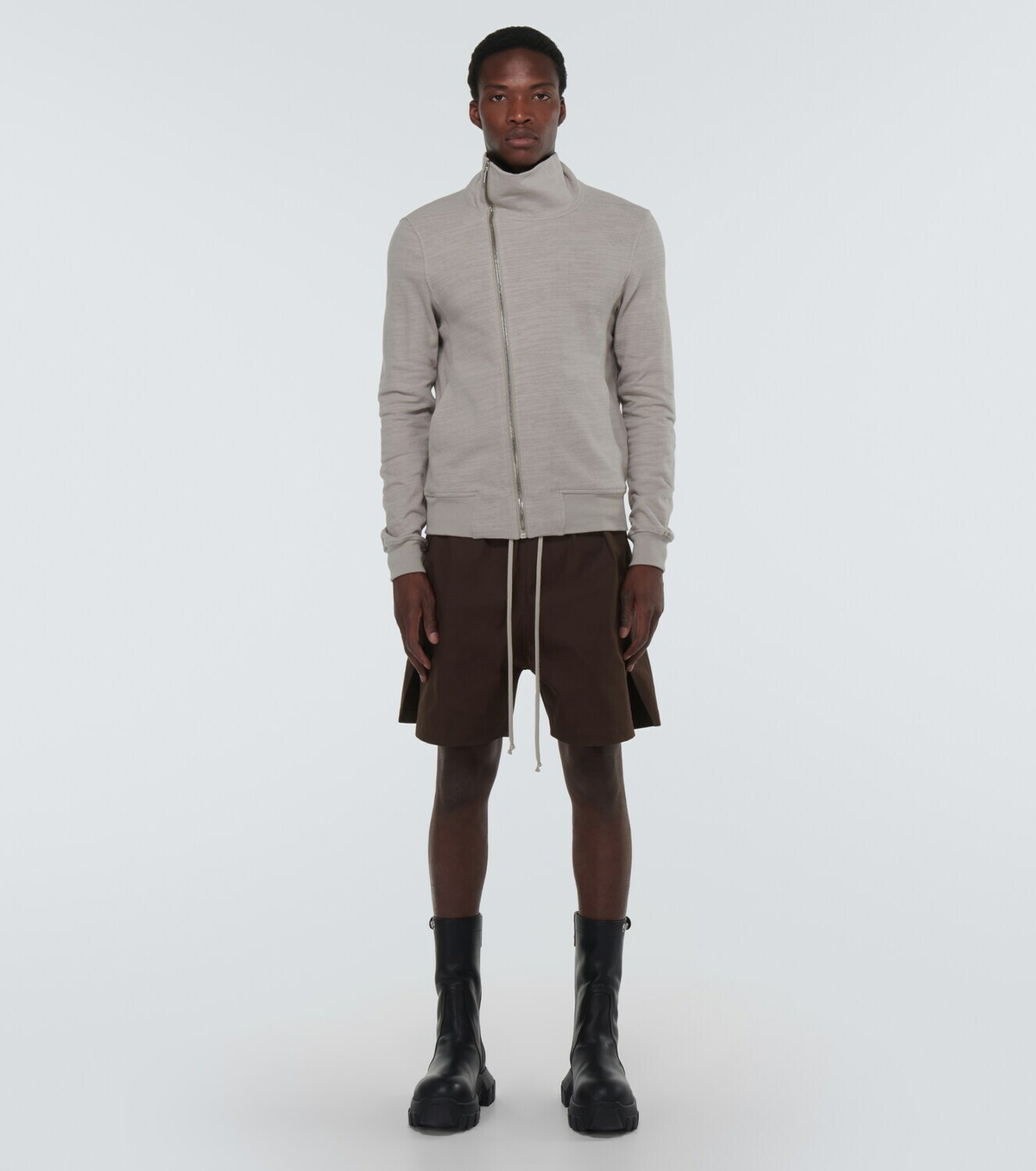 Rick Owens Asymmetric cotton sweatshirt jersey Rick Owens Rick Owens Asymmetric cotton sweatshirt jersey Rick Owens