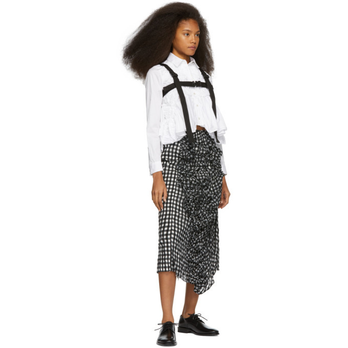 Chika Kisada White Ruffled and Shirred Shirt