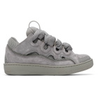 Lanvin Gray Monochrome Suede Curb Sneakers