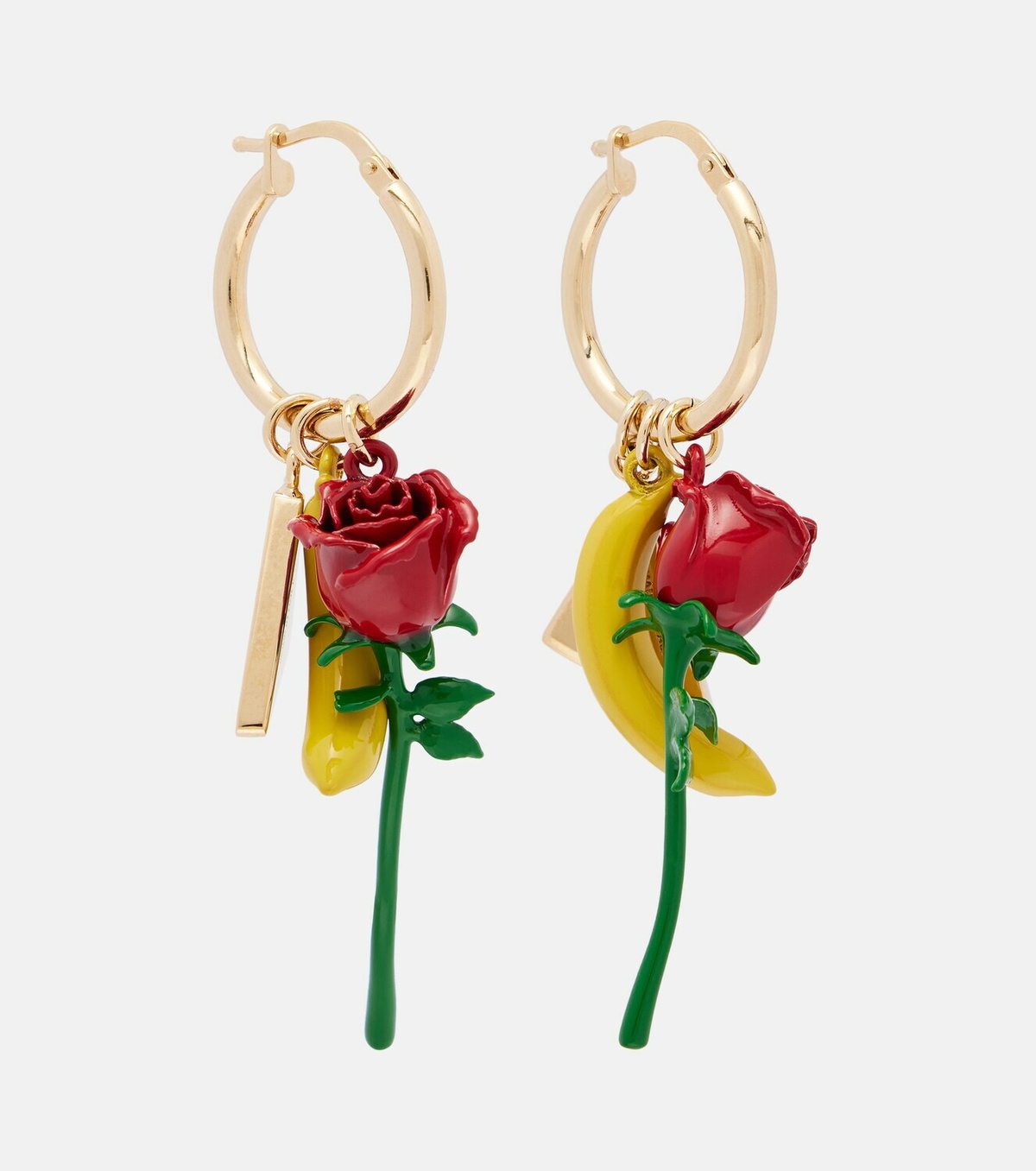 Prada Embellished enamel hoop earrings