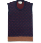 Gucci - Logo-Jacquard Wool and Alpaca-Blend Sweater Vest - Men - Navy