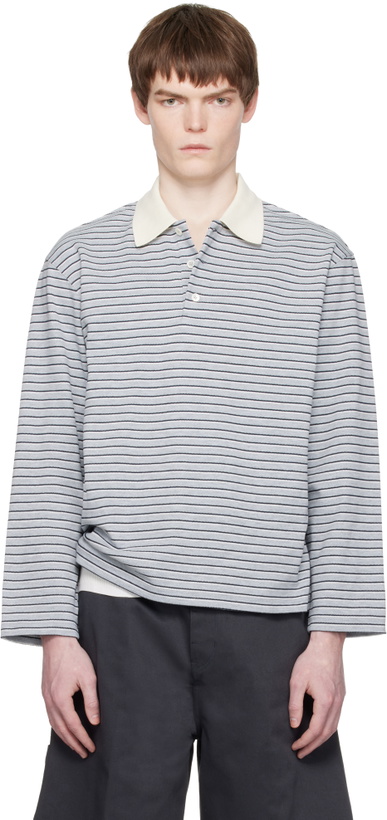 Photo: COOR Gray Multi-Stripe Pique Polo