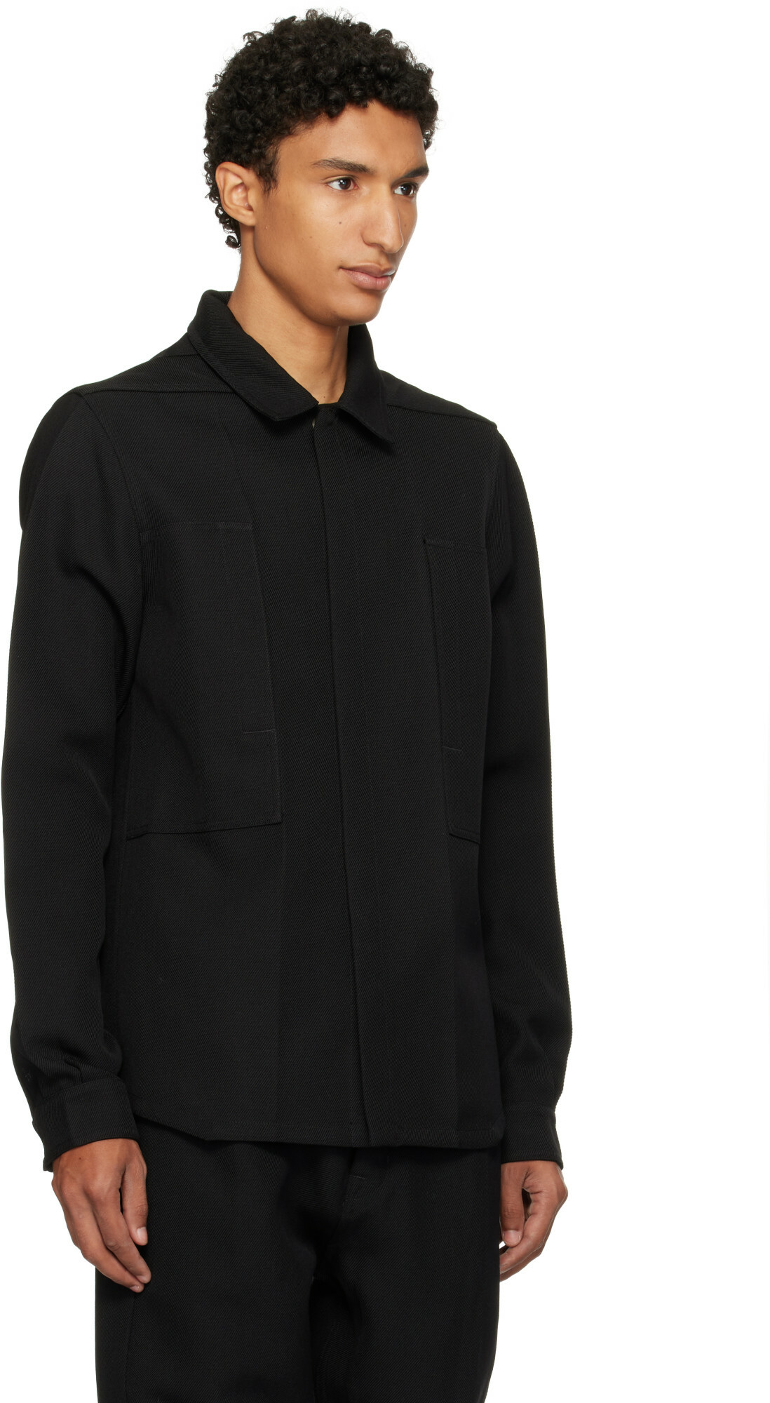 Rick Owens Black Tower Outershirt Jacket