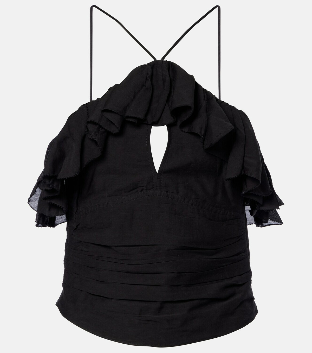 Marant Etoile Djimia halterneck cotton-blend voile top