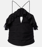 Marant Etoile Djimia halterneck cotton-blend voile top