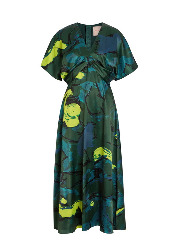 Photo: Roksanda Sadee Printed Satin Midi Dress Multicoloured