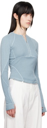HYEIN SEO Blue Half-Zip Raglan T-shirt