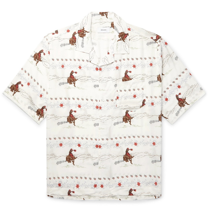 Photo: Rhude - Camp-Collar Printed Woven Shirt - White