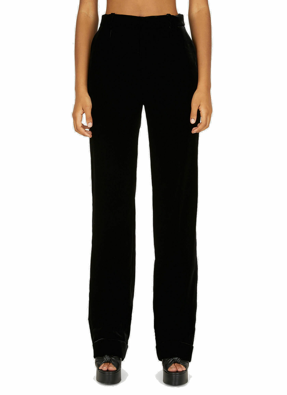 Velvet Tailored Pants in Black Saint Laurent