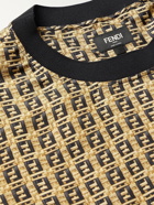 FENDI - Logo-Print Silk-Twill T-Shirt - Neutrals