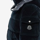 Moncler Men's Armorique Velvet Down Jacket in Navy