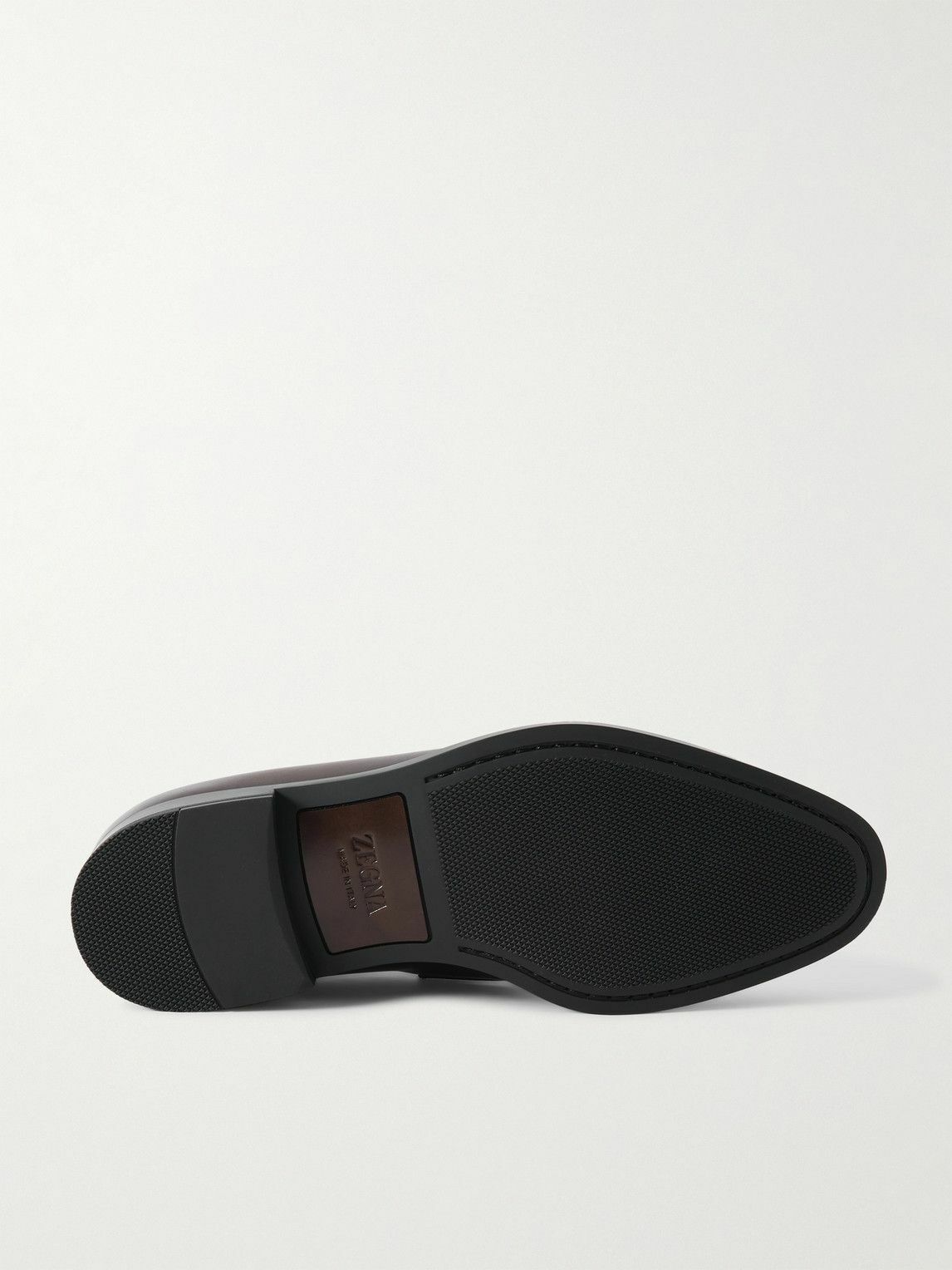 Zegna - New Classic Flex Glossed-Leather Penny Loafers - Brown