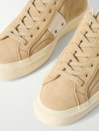 TOM FORD - Cambridge Leather-Trimmed Suede Sneakers - Neutrals