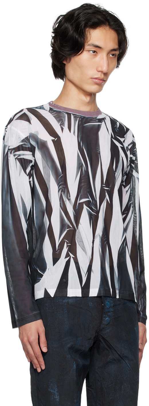 Kanghyuk Black & White Printed Long Sleeve T-Shirt