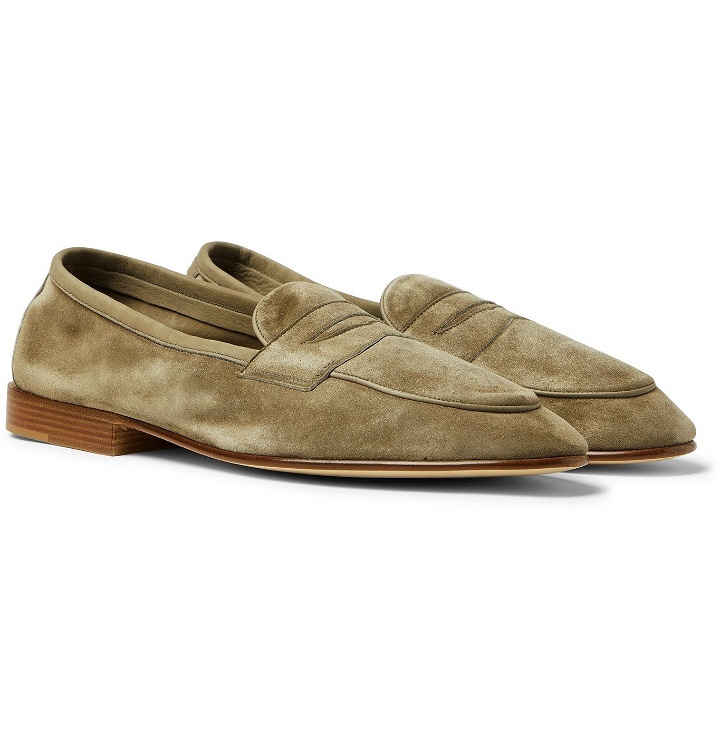 Photo: Edward Green - Polperro Suede Penny Loafers - Neutrals