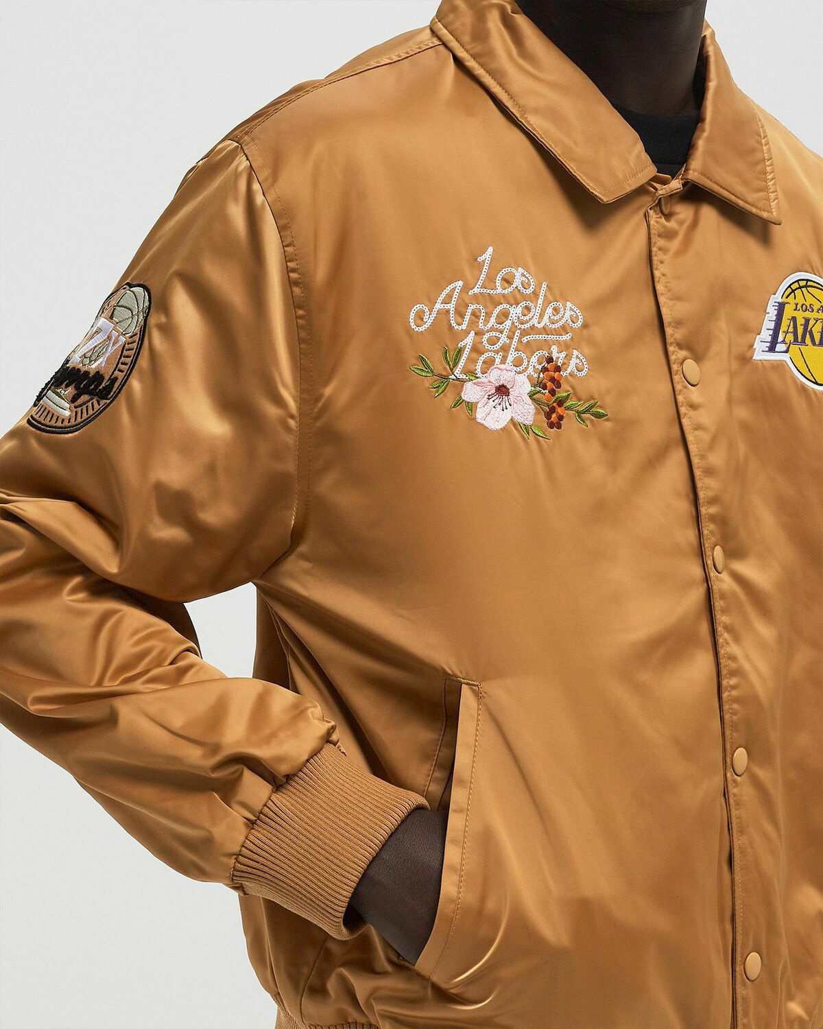 New Era NBA FLORAL SATIN JACKET LOS ANGELES LAKERS Brown Mens