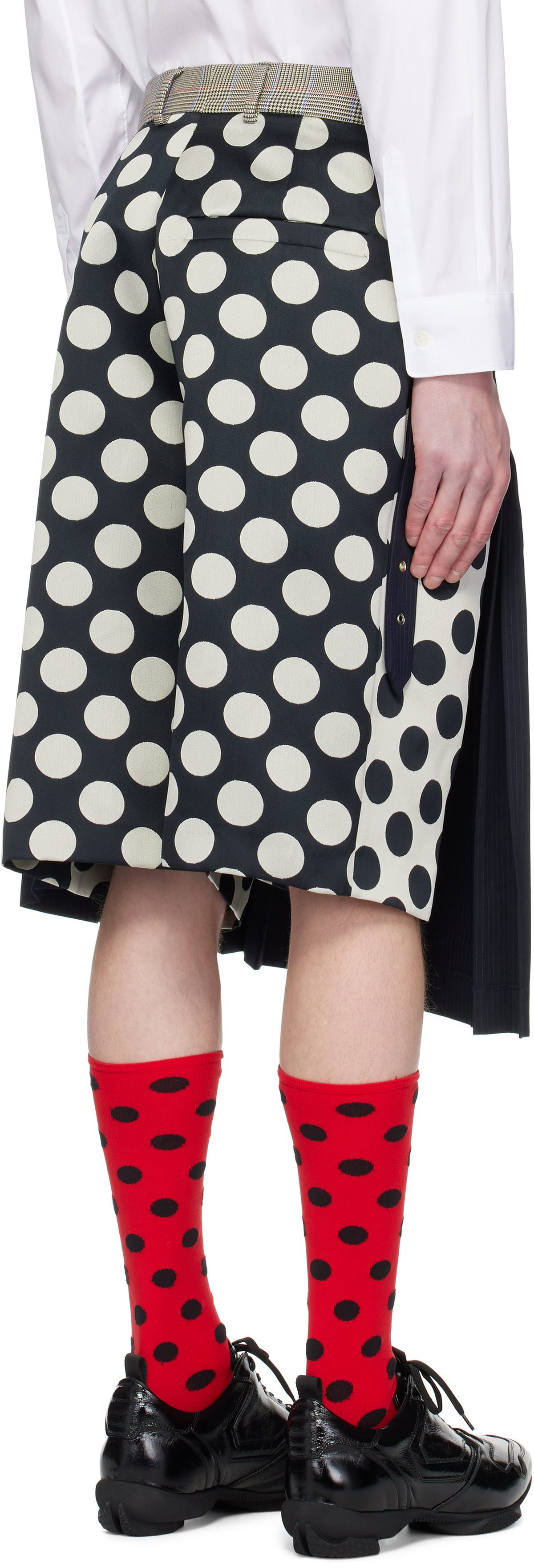 Charles Jeffrey LOVERBOY Navy & Beige Waisted Skort