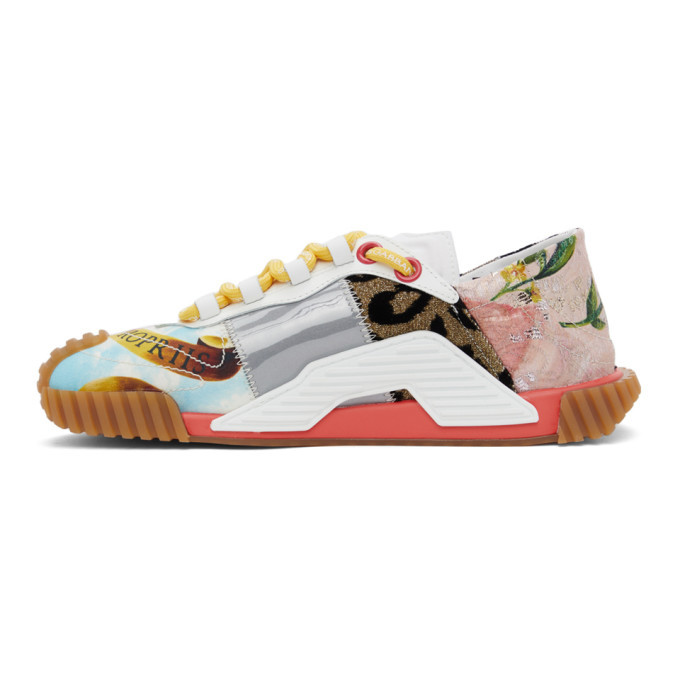 Dolce & Gabbana NS1 パッチワーク スニーカー Dolce and Gabbana Multicolor Patchwork Fabric NS1 Sneakers