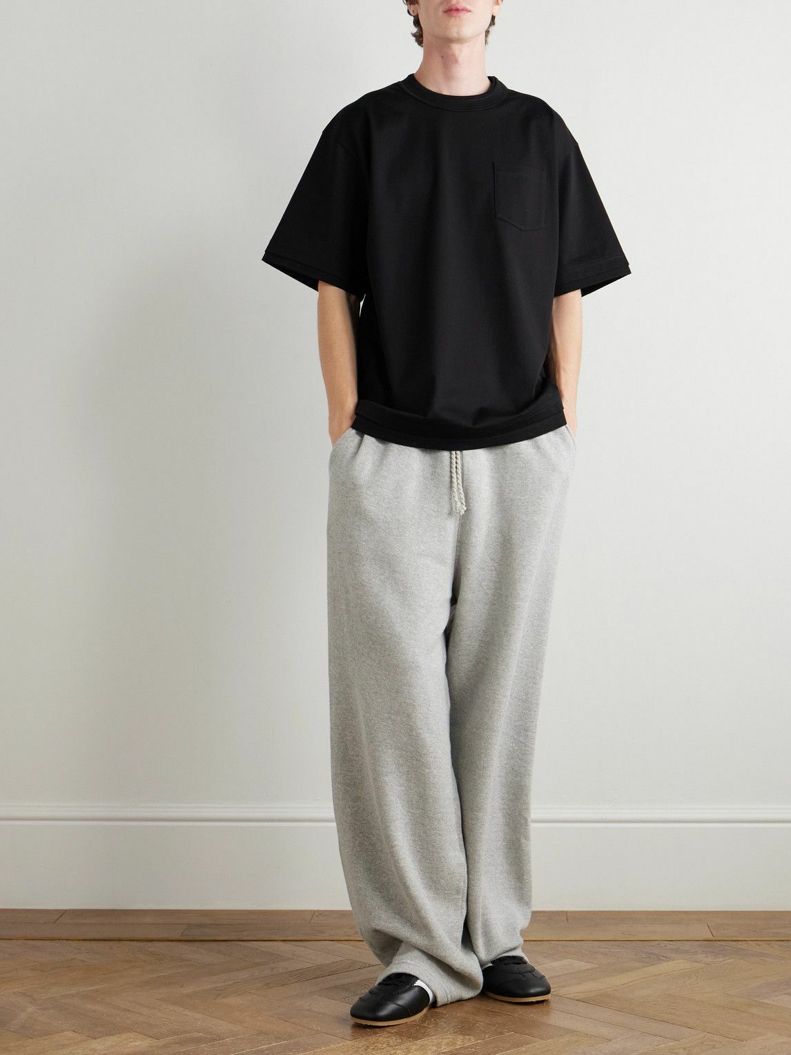 Sacai - Layered Cotton-Jersey T-Shirt - Black Sacai