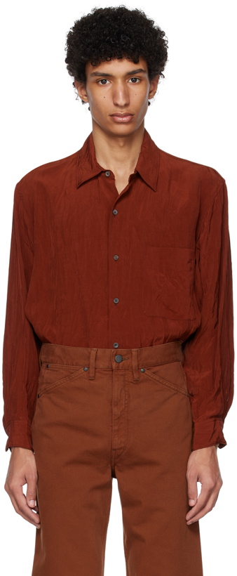 Photo: LEMAIRE Red Crinkled Shirt