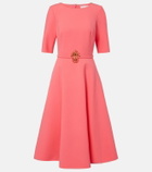 Oscar de la Renta Belted wool-blend midi dress
