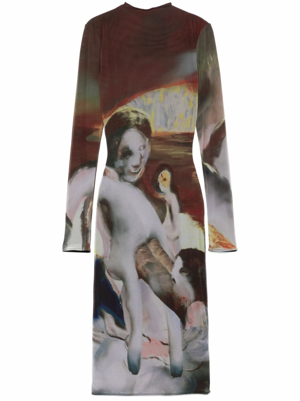 mugler printed mesh dress Printed cutout mesh minidress in multicoloured - Mugler