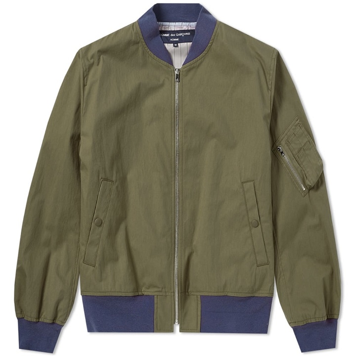 Photo: Comme des Garcons Homme Weather Cloth Bomber Jacket Green