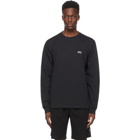 Stussy Black Stock Logo Long Sleeve T-Shirt