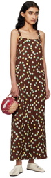 Bode Brown Bubble Dot Maxi Dress